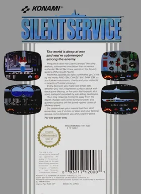 Silent Service (Europe) box cover back